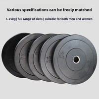 Venta al por mayor transfronteriza de discos de goma negros personalizados para levantamiento de pesas, gimnasio comercial, sentadillas, con orificio grande y alta elasticidad