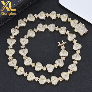 OEM Bespoke Logo Engraved <b>Solid</b> 925 <b>Silver</b> Money Bag Cuban Chains Micro Paved Moissanite 18K Real Gold Plated Dollar Jewelry - Product Image 6