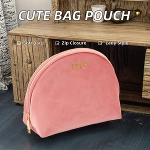 Bolsa de pie con cremallera personalizada, bonita bolsa de cosméticos con perfume OEM de media luna y bolsa de joyería para damas - Product Image 2