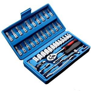 46 Pcs Blue Auto Repair Tool Set 6.3mm Metric Ratchet Wrench Kit For Car Motorcycle Maintenance - Product Image 5