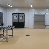 Nouvelle conception de porte modulaire GMP pour salle blanche, double porte sans métal, manuelle, avec isolation thermique finie