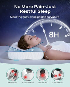 Memory Foam <b>Pillow</b> Adjustable Supportive Orthopedic Contour Sleep <b>Pillow</b> for <b>Neck</b> and Shoulder Pain - Product Image 5