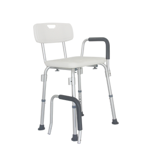 탈부착 가능한 팔걸이가 있는 노인용 알루미늄 조절식 샤워 의자 도매 - Product Image 1