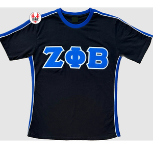 เสื้อยืดผ้าฝ้ายโพลีเอสเตอร์สำหรับผู้หญิงปักลาย zpb sorority ผ้าไหมซาตินปักลาย zpb - Product Image 1