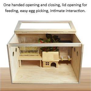 กล่องให้อาหารไก่รูตินทำจาก<span class=keywords><strong>ไม้</strong></span>แข็งใช้เป็นศูนย์บ่มเพาะพิเศษสำหรับสัตว์เลี้ยงหนูแฮมสเตอร์บ้านขนาดเล็กวิลล่า - Product Image 3