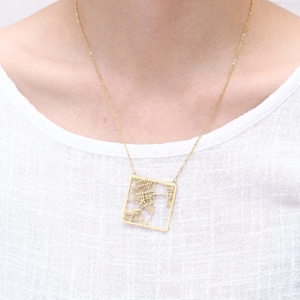 Worldwide Main City Capital Paris US <strong>New</strong> <strong>York</strong> California Amsterdam Madrid Roman London Moscow Custom <strong>Map</strong> Hollow Necklace Jewelry - Product Image 2