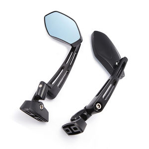 Espejos Retrovisores para Motocicleta de Acero Inoxidable Mecanizados por CNC, Negros, para <span class=keywords><strong>Suzuki</strong></span> GSXR, Kawasaki Ninja EX, Yamaha FZ6R, para CBR 250 - Product Image 2