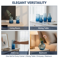 Lot de 10 Vases Modernes en Verre Écologique pour Roses Fraîches/Séchées – Décoration d'Intérieur, Arrangements Floraux de Bureau et Centre de Table
