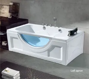 Luxury indoor washing hot tub spa fine acrylic auto lifting TV whirlpool massage double bathtub