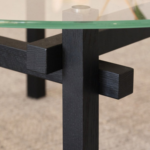 Mesa de centro para sala de estar, mesa de centro de madera maciza para apartamento pequeño, mesa de cristal sencilla, mesa rectangular para el café de la tarde - Product Image 2