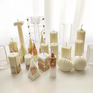 Großhandel Kunststoff Acryl Verschiedene einzigartige transparente Dreieck Zylinder hand gefertigte Diy Herstellung geformte Kerzen formen