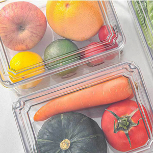 Hộp Sắp Xếp Đựng Đồ Bằng Nhựa <span class=keywords><strong>Acrylic</strong></span> Trong Suốt Có Thể Xếp Chồng Lên Nhau Cho Tủ Lạnh Nhà Bếp Bộ Hộp Đựng Thức Ăn Tủ Lạnh Kín Khí - Product Image 4