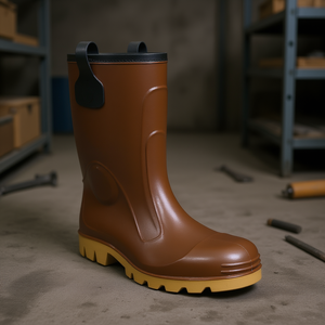 Botas de Seguridad Ttake Marrones de PVC con Suela de Goma para Trabajo - Product Image 3