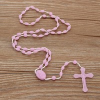 Kalung Salib Warna Campuran Bercahaya Grosir Kalung Rosario Bercahaya Plastik Sepuluh Warna