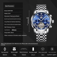 Montre mécanique automatique de luxe personnalisée pour homme en acier inoxydable, avec aiguilles lumineuses, fermoir papillon et résistance à l'eau 30M