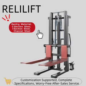 Yishu निर्माता कस्टम प्रभावी बहुक्रियाशील टिकाऊ हाइड्रोलिक 1t 2t मैनुअल फोर्कलिफ्ट उच्च गुणवत्ता वाले पैलेट स्टेकर - Product Image 3