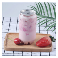Bouteille en plastique PET jetable de 330 ml avec logo personnalisé, avec couvercle en aluminium facile à ouvrir pour l'emballage de jus, de soda et de smoothies