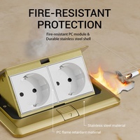 Kit de prise électrique encastrée au sol, prise électrique étanche, boîte de couverture de prise électrique cachée, double prise allemande anti-effraction