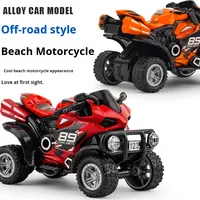 Modèle de moto tout-terrain en alliage moulé sous pression pour garçons, jouet de décoration, voiture à tirer en arrière