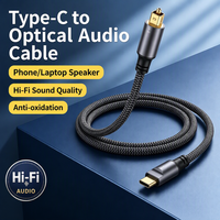 Kabel Audio Optik Tipe C 96KHz 24Bit SPDIF Toslink Konverter Digital untuk Ponsel Laptop Soundbar Amplifier Lossless