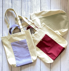 Sac de courses en toile de coton bio, écologique, avec logo personnalisé, double poignée et poche avant. - Product Image 4