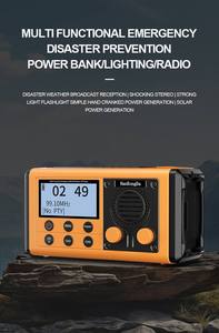 Radio portátil Vofull 907 de alta sensibilidad FM/DAB con batería de 10000 mAh, linterna, alarma SOS y altavoz incorporado para uso en emergencias. - Product Image 5