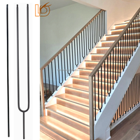 Balustres en fer forgé carrés creux modernes en métal LD pour l'intérieur, garde-corps d'escalier pour escaliers intérieurs, décoration de garde-corps