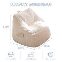 Chaise compressible confortable au design moderne canapé de salon pouf pour les jeux, la lecture et la détente