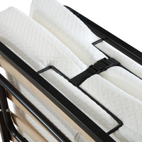 Cadre de lit en métal pliable et réglable moderne pour chambre à coucher avec matelas en mousse, montage facile, taille et couleur personnalisables