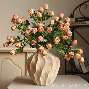 ช่อดอกกุหลาบประดิษฐ์ ยี่ห้อ Yihua สีชมพูแชมเปญ ทำจากผ้าไหม ขนาด 30 ซม.-100 ซม. สำหรับตกแต่งบ้าน - Product Image 1