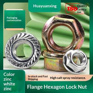 Tuercas hexagonales de zinc de colores con brida y dientes dentados, tuercas de seguridad al por mayor M6/M8 - Product Image 3