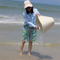 Grand sac de plage en EVA durable, type de fermeture ouverte, motif uni, accessoire de plage imperméable