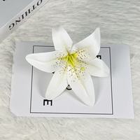 Kepala Bunga Lily Buatan Realistis 16cm, Jepit Rambut Bunga Plastik Cetak 3D, Lembut, Tahan Air, Dapat Dicuci, Dekorasi Pernikahan