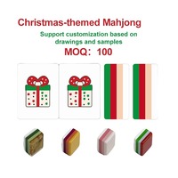 Jeu de Mahjong et d'échecs de Noël personnalisé de luxe en acrylique sculpté de haute qualité pour 4 joueurs, avec horloges, Zhejiang Chine Xuanyao