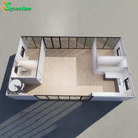 Double logement confortable préfabriqué de Chambre de capsule d'hôtel de structure métallique de l'espace pour des villas et des navires