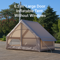 Tente de camping gonflable 2 personnes 6,3 m² jaune clair, porte unique, imperméable, Oxford, auto-élevante, portable, pour randonnée, jardin, camping en voiture