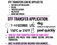 Transferts DTF personnalisés prêts à poser pour T-shirts, petits lots, décalcomanies thermocollantes en film PET, étiquettes pour vêtements à repasser, sans minimum de commande