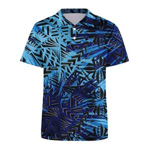 Camicia Estiva a Maniche Corte da Spiaggia per <span class=keywords><strong>Uomo</strong></span>, Stile Tapa con Motivi Floreali Polinesiani Tribali Samoa, <span class=keywords><strong>Polo</strong></span> Personalizzata - Product Image 6