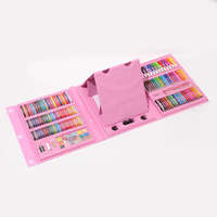 Crayons de dessin pour enfants, pastels à l'huile, 208 pièces, légers, boîte rose et bleue, non toxiques, ensemble de peinture pour enfants, pour cadeau, activité artistique, croquis