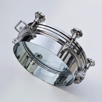Couvre-trou d'accès sanitaire rond en acier inoxydable 304/316 de qualité alimentaire avec verre de visualisation intégral KQ Factory