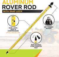 CHANDA 2M Trépied robuste en aluminium avec perche à prisme pour antenne répétiteur et capteur RTK à fixation universelle compatible, verrouillage rapide