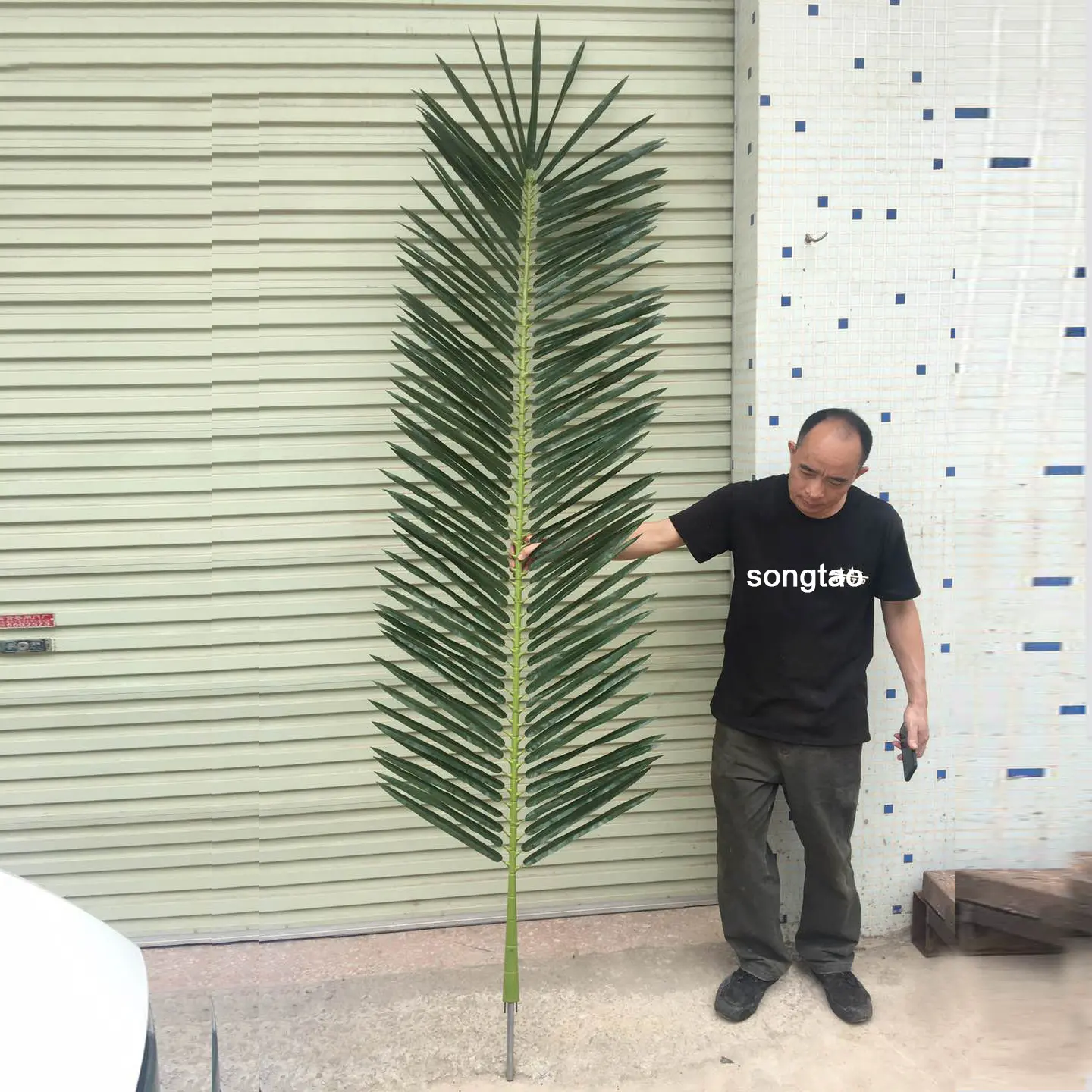 人工ヤシの木の葉大型プラスチック偽ココナッツ葉屋内屋外用