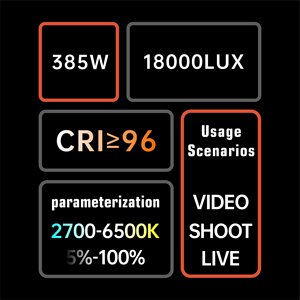 DENGWEI KK400Bi Éclairage professionnel continu Télécommande portable Cob Lumière vidéo Éclairage photographique du <span class=keywords><strong>photographe</strong></span> - Product Image 2