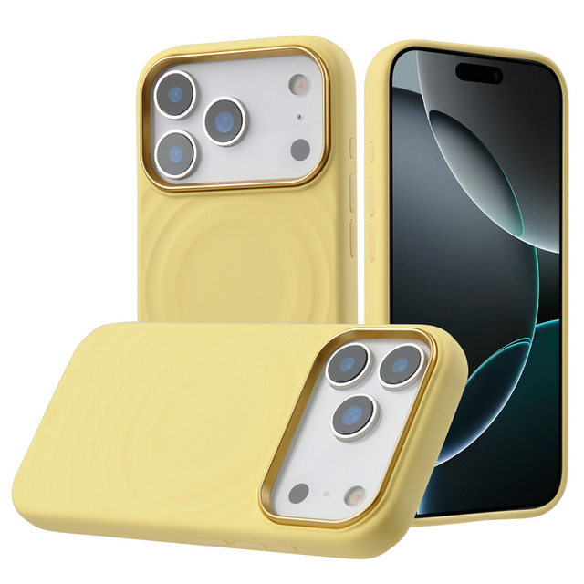 Luxury Design Soft Touch Metal Camera Ring Metal Side Key Shockproof Liquid Silicone Phone Case for iPhone 17 17 Pro 18 Pro Max