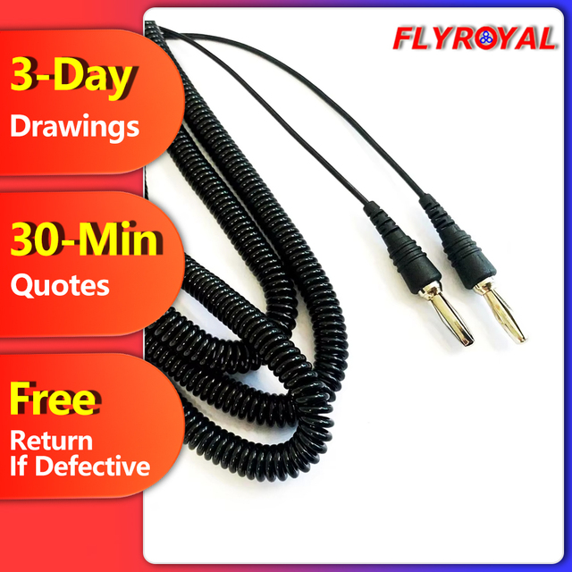 Customized Banana Plug Connector Coiled Cable High Flexibility Spiral Coiling Cable Assembly for Audio Speaker