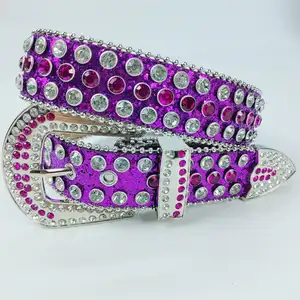 Factory Direct Sales Fashion Bling Bling Crystal Stuff Girl Belt With Alloy Buckle For Men And Women Diamond Rhinestone Belt