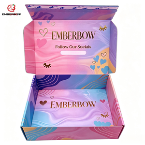 EBB Custom Logo Printed Paper Gift <b>Box</b> Top And Bottom <b>Box</b> Luxury Packaging <b>Box</b> With Hot Stamping Logo Fashion Trend Cosmetic - Product Image 1