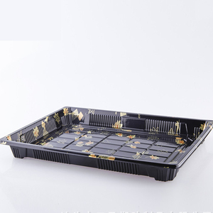 Nouveaux arrivages Emballage alimentaire jetable Contenant à emporter Bleu clair Plateau à sushi en <span class=keywords><strong>PET</strong></span> avec couvercle transparent - Product Image 5