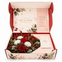 Boîte cadeau de Noël de luxe personnalisée avec insert imprimé en carton ondulé pour les bouquets de roses, les cadeaux de fêtes et le Nouvel An