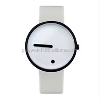 Reloj de pulsera de diseño creativo minimalista de alta calidad elegante punto y línea simple con reloj de forma de cuarzo para hombres y mujeres